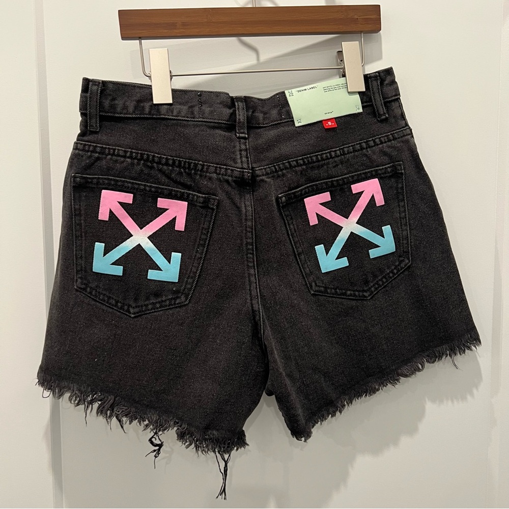 Off-White Black Denim Shorts